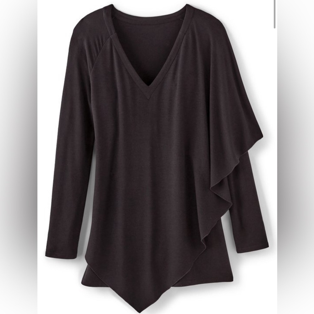 Soft Surroundings Solid Black Madeline Tunic Size PL